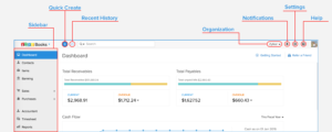 Zoho Books Dashboard