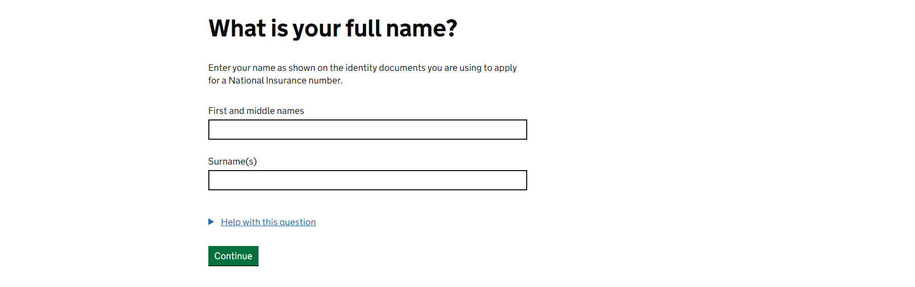 Full name as shown in the identity documents