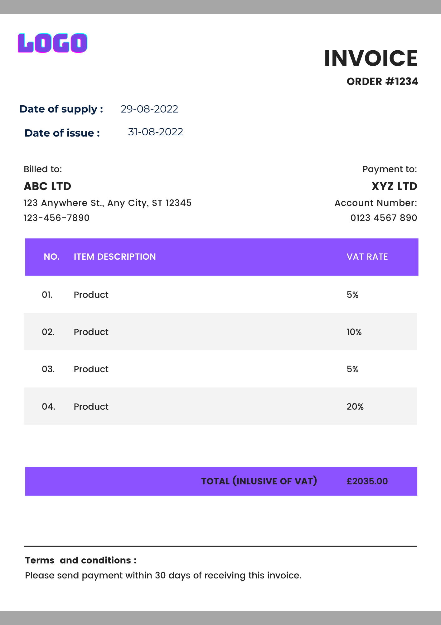 Simplified Invoice 