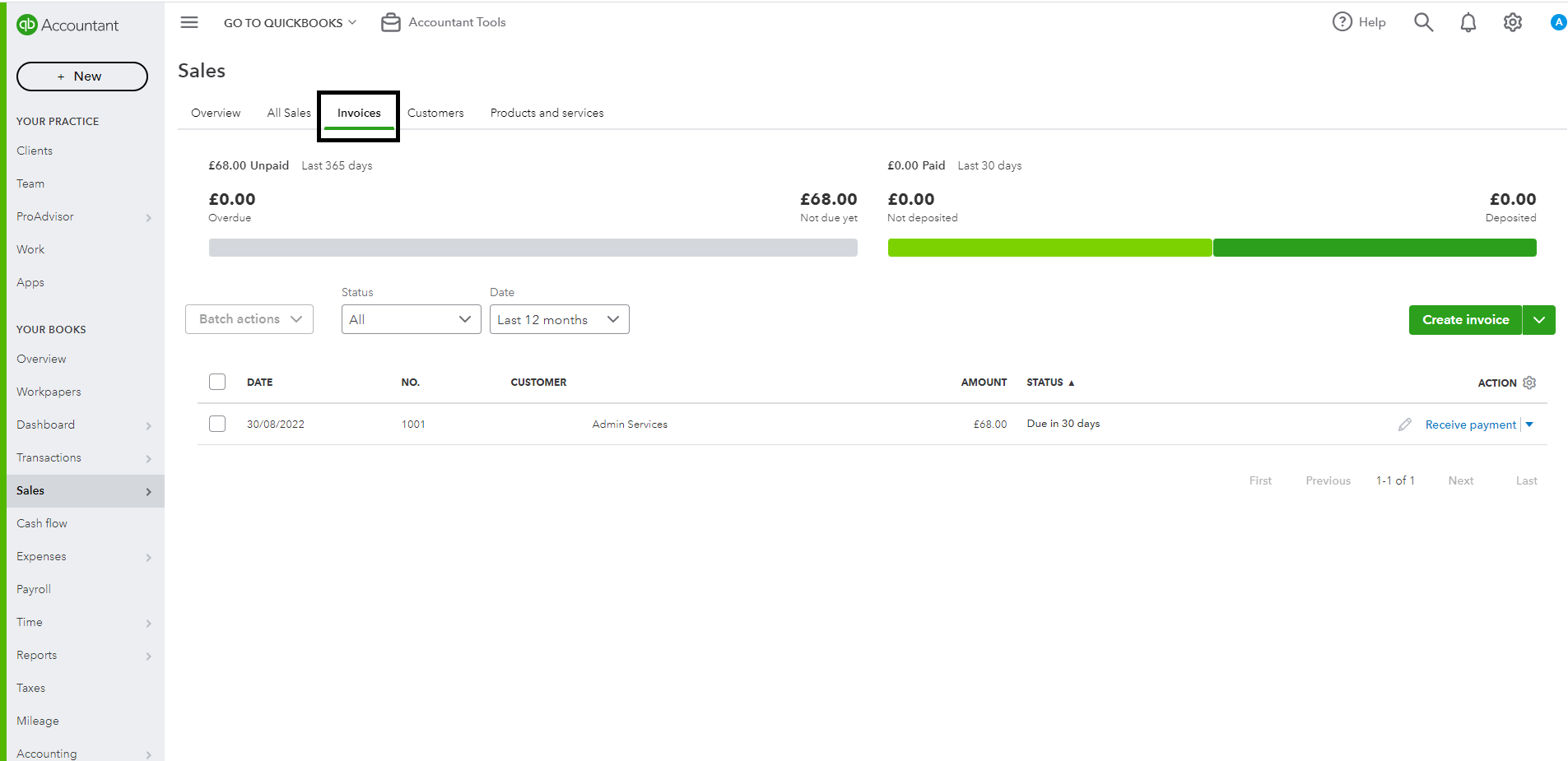 Invoices in QuickBooks