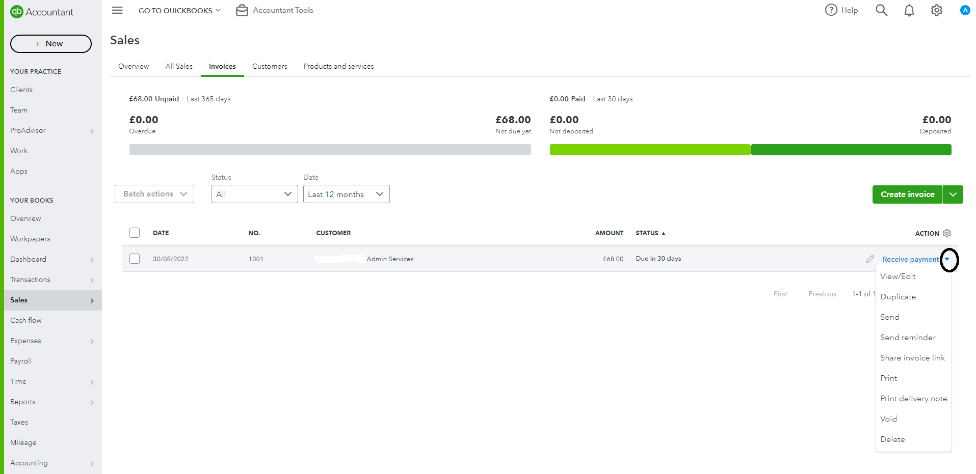 Add bank details on an invoice that has already been created in QuickBooks