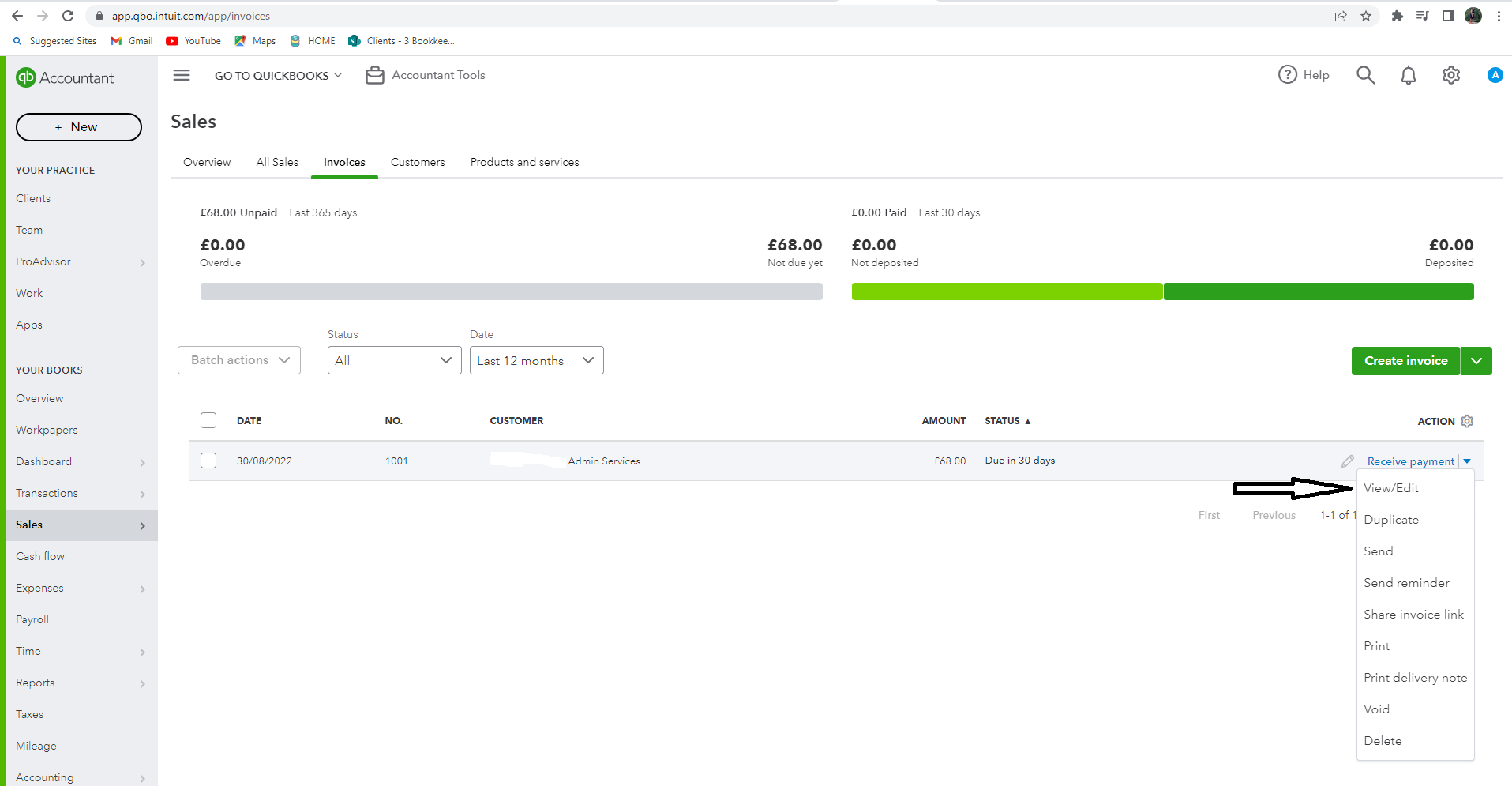 Add bank details on invoice in QuickBooks